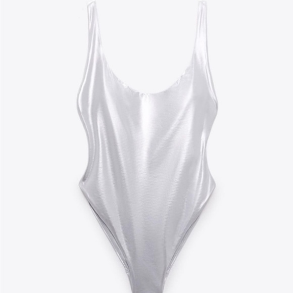 Zara silver 💿👙 one piece swimsuit - Picture 1 of 4